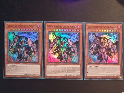 3x Yu-Gi-Oh! DUNE-DE023 Thestalos der Schattenfeuer-Monarch Super Rare NM