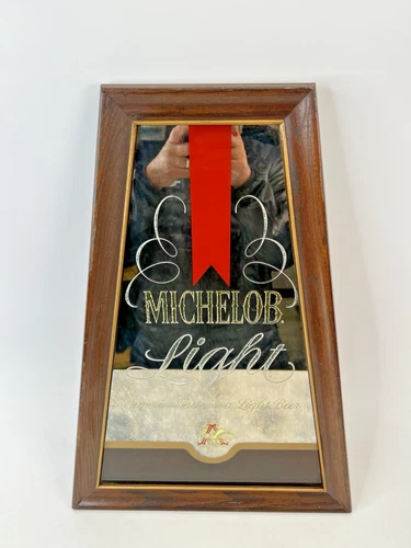 Michelob Light Bar Mirror Beer Advertisement Sign Man Cave Vintage