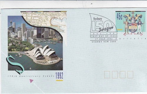 Australia 1992 anniversary of Sydney FDC Sydney special cancel Unaddressed VGC
