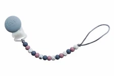 Tiny Teethers Pacifier Holder with Silicone Clip and Teething Chewbeads for...