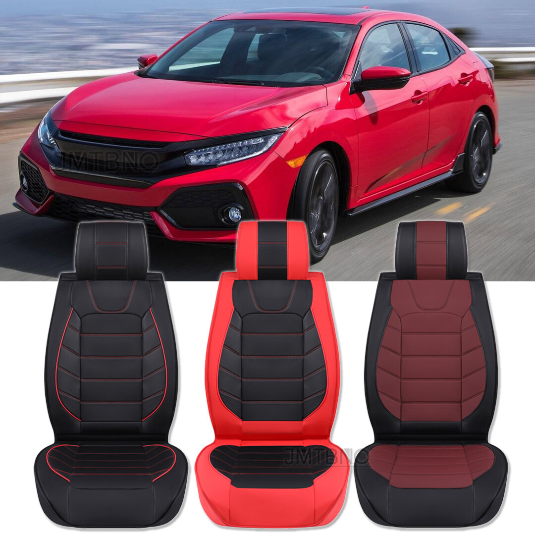 For Honda Civic Sedan Coupe PU Leather Front+Rear Car Seat Cover 5-Seats  Cushion