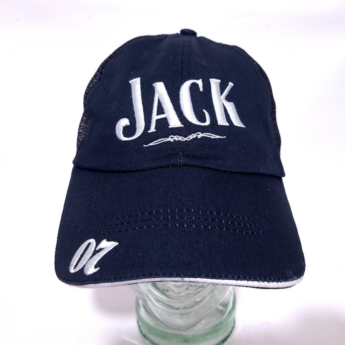 Jack Daniels Whiskey Old No Brand Hat Cap Black Strapback Mesh Trucker