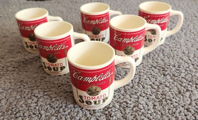 Vintage Campbell's Condensed Tomato Soup Mugs Joseph Campbell Co USA Set of 6
