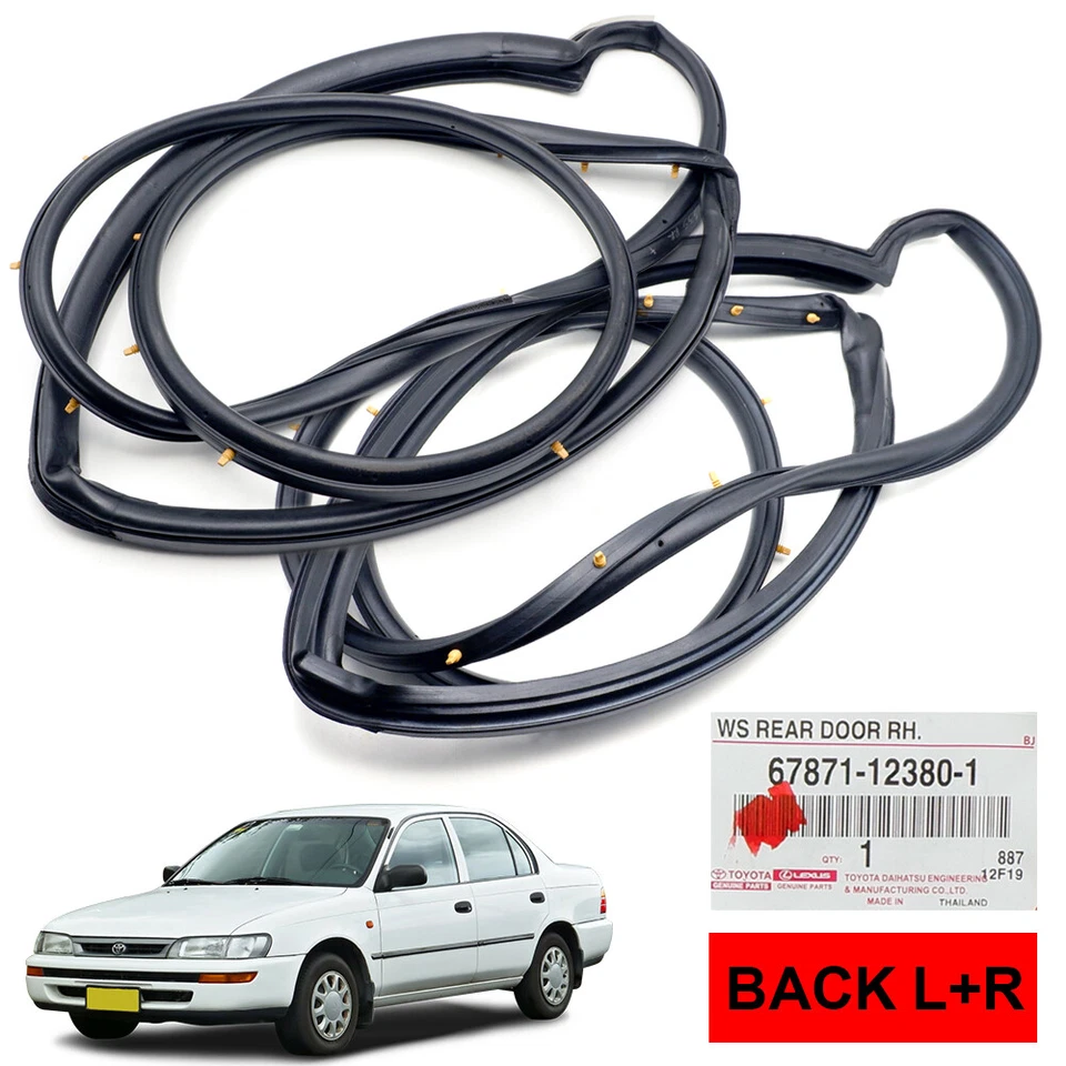 Rear Door Rubber Weatherstrip Seal For Toyota Corolla 1991 - 1995 Foto 4 de 4