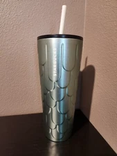 New! Starbucks 2022 Spring Mermaid Scales Tail Stainless Venti Tumbler 24 ounce