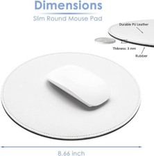 Pad Waterproof PU Leather Mouse Pad Cute Circular Mousepad 8.66-Inc Round Mouse