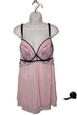 NWT Auden Lingerie Babydoll Dress Pink Lace Size XL Neglig  Intimates Nightie