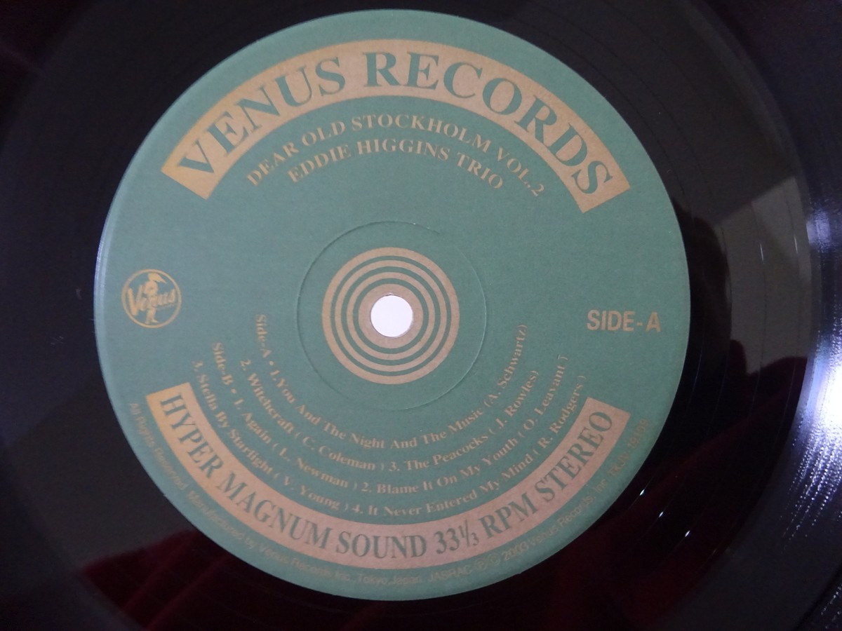 ★エディ・ヒギンズ / 懐かしのストックホルム LP TKJV-19109 10%OFF SALE Eddie Higgins Trio Dear Old Stockholm Vol. 2 Venus