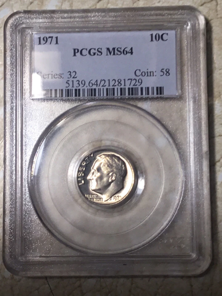 PCGS PR68 FDR 1963 10 CENT  *2 SILVER COIN 1971  10C PCGS MS64  & 1/4 Pound  Lot - Image 2 of 4