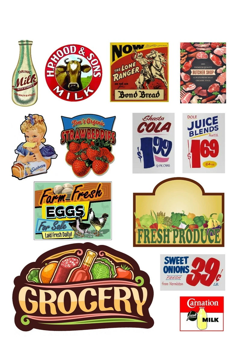 1 24 1 25 G scale model grocery store signs eBay