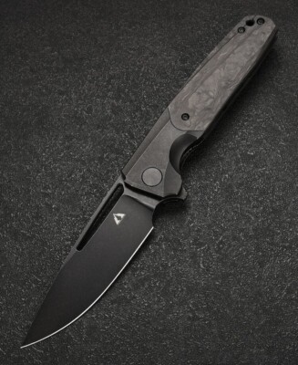 CMB Made Knives Darma Folding Knife 3.7'' M390 Steel Blade Titanium/Carbon Fiber