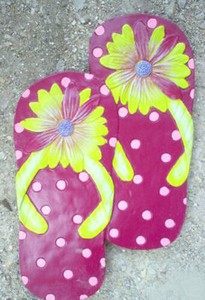 Giessform Badelatschen Blumen Motiv Garten Deko Trittplatten Beton Giessen G0512 Ebay