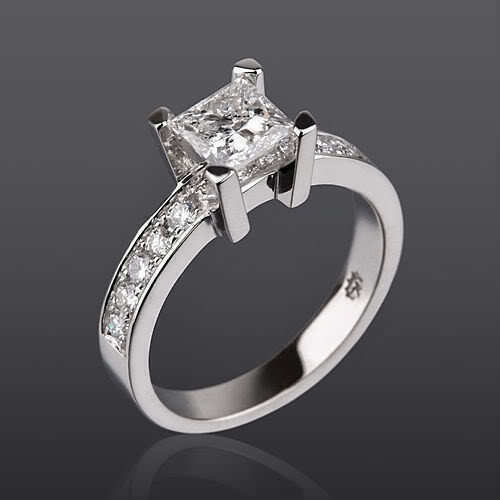 2.25 Ct Princess Cut Simulated Diamond Anniversary Ring 14K White Gold Size 6