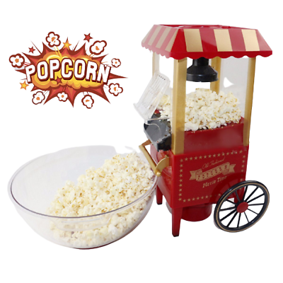 Fat-Free Hot Air Carnival Popcorn Maker Popper Machine Retro 30's Style  Healthy 5060345296198