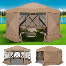 15x15ft Pop-Up Gazebo Canopy Tent with Mosquito Netting Patio Screened Shelter