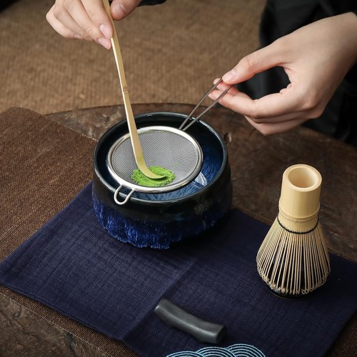 Matcha Set mit Besenhalter +Teebesen + Teelöffel + Halter + Keramik Schüssel - Bild 9 von 24