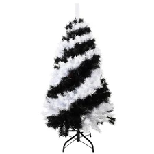 Tree Buddees Black and White Swirl Halloween Tree - Unique Christmas Tree 4 Feet