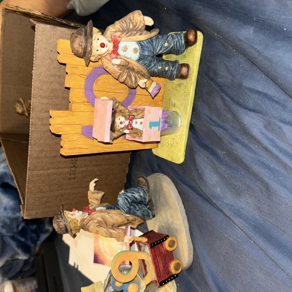 Flambro Emmett Jr. Kelly 1994 Little Emmett Juego de 7 Estatuillas Edición Limitada Foto 3 de 4