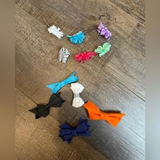 Girls Hair Bow Lot  Set of 11 Clips  Bows  Boutique Ribbon Hair Accessories