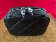 Trish McEvoy PETITE Makeup Planner POWER OF MAKEUP w/ Mesh Pouch ~ QUILTED BLACK