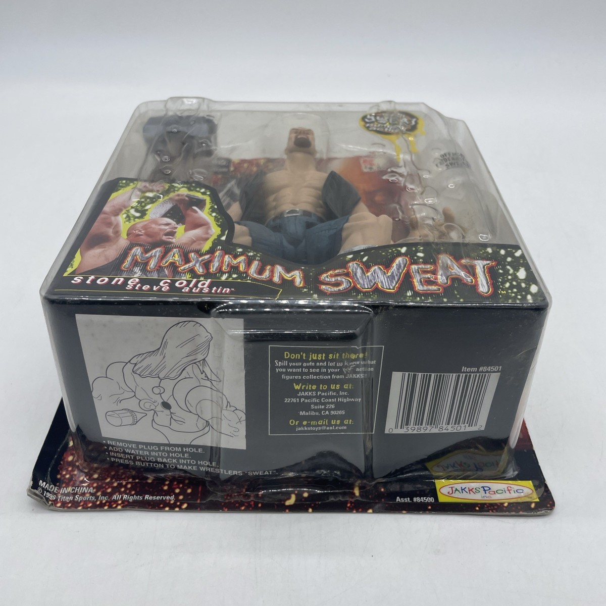 WWF MAXIMUM Sweat Stone Cold Steve Austin Figure by Jakks Pacific