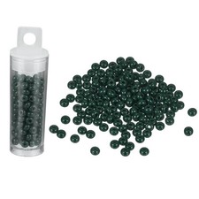 130 Pcs Glass Seed Beads, 4mm Mini Glass Seed Spacer Bead, Forest Green