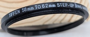 Tiffen 58mm to 62mm Metal Step-up Ring 58mm-62mm, 58-62