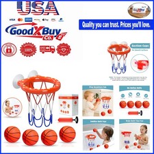 Toddler Bath Toy Basketball Hoop with Soft Balls Strong Suction Cups - Fun ...