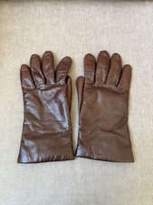Fownes Women's 100 Cashmere-Lined Leather Gloves Brown size 7 1/2  