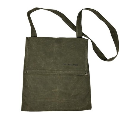 Exos Waxed Canvas Haversack, Bushcraft Shoulder Bag, Small (12x14), Olive