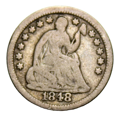1848 Seated Liberty Half Dime - VG !!
