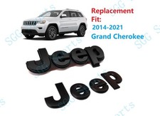 Matte Black Front Rear Tailgate Jeep Emblems Badge 2014-2021 Grand Cherokee Matte Black Front Rear Tailgate Jeep Emblems Badge 2014-2021 Grand Cherokee