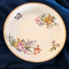 Limoges J.P.L. France Gold Rim Floral Hand Painted Berry Bowl SSE