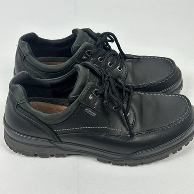 ECCO Men Size 10 TRACK 6 GTX Black Leather Shoe GORE-TEX Waterproof Hiking