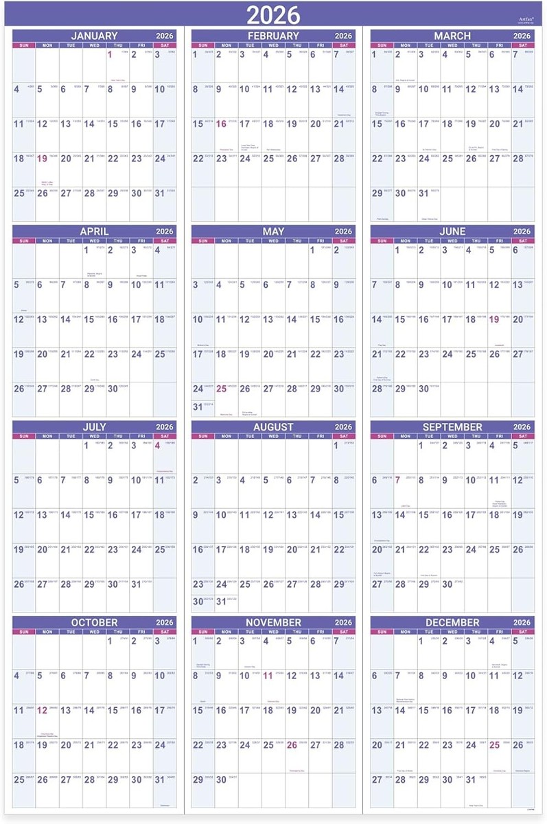 2026 Yearly Wall Calendar - 2026 Calendar, JAN.2026 - Extra Large