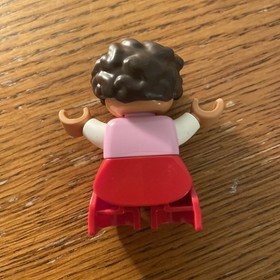 Lego: Duplo - Child Girl w/Red Legs, Pink Top, Heart, Black Hair Figure C2