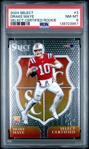 2024 PANINI SELECT SELECT CERTIFIED ROOKIES #3 DRAKE MAYE ROOKIE RC PSA 8