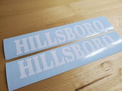 HILLSBORO Trailer Decals Stickers 12'' (2) Gloss WHITE FAST USA