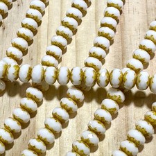 Czech Glass Rondelle Spacer Beads 6x9mm Butter Pecan tire/donut beads 28pcs J850