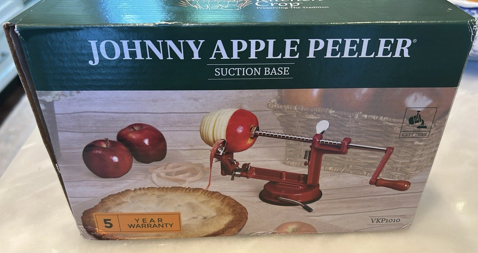 Johnny Apple Peeler Corer Slicer Pie Maker Stainless Blades Roots & Branches NEW