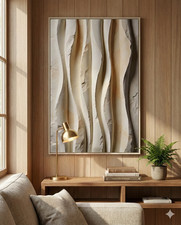 Modern Neutral Abstract Wall Art Print Textured Plaster Minimal Decor