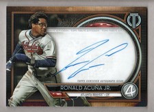 2020 Topps Tribute Baseball Autographs Orange #TARAJ Ronald Acuna Jr. Auto 03/25