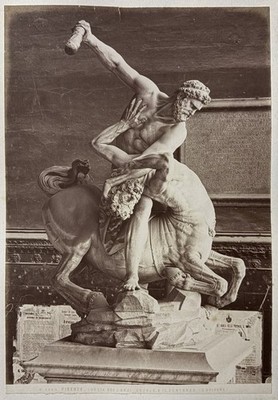 Florence, G. Brogi, Hercules & Nessus, 1599, Giambologna, Piazza della Signoria