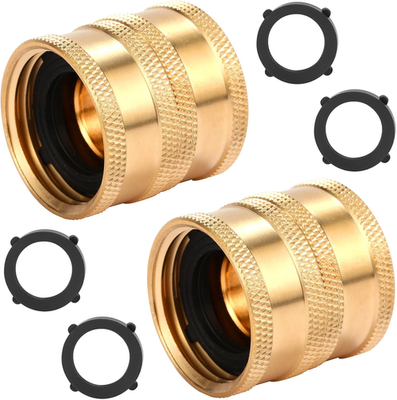 #ad #ad 2 Pack Garden Hose Female to Female Hose Adapter with Dual Swivel Solid Brass $9.05