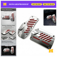 2 PCS Car Foot Pedal Pads, Alloy Anti-slip Brake Accelerator Cover, Automatic