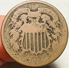 1864 Two Cent Piece 2C Civil War Date Large Motto US Copper Coin CC29074