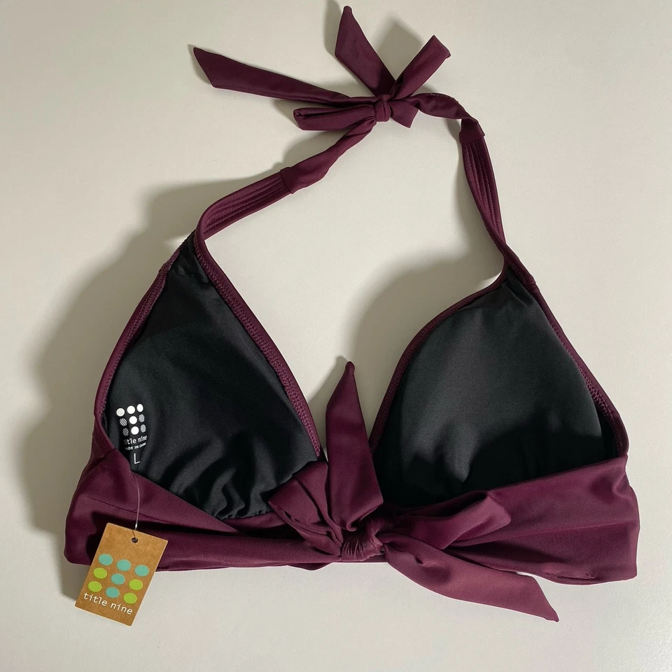 Title Nine Bikini Halter Top Traje de Baño Talla Grande Nuevo Color Púrpura Rojo Foto 2 de 4
