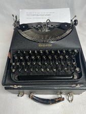 Vintage Beautiful 1939 Remington Rem-ette Portable Typewriter W/Case Very Nice thumbnail