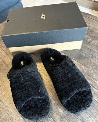UGG Fluff You Men's Slide Slippers Black Sheepskin US 13 EU 46 1117473