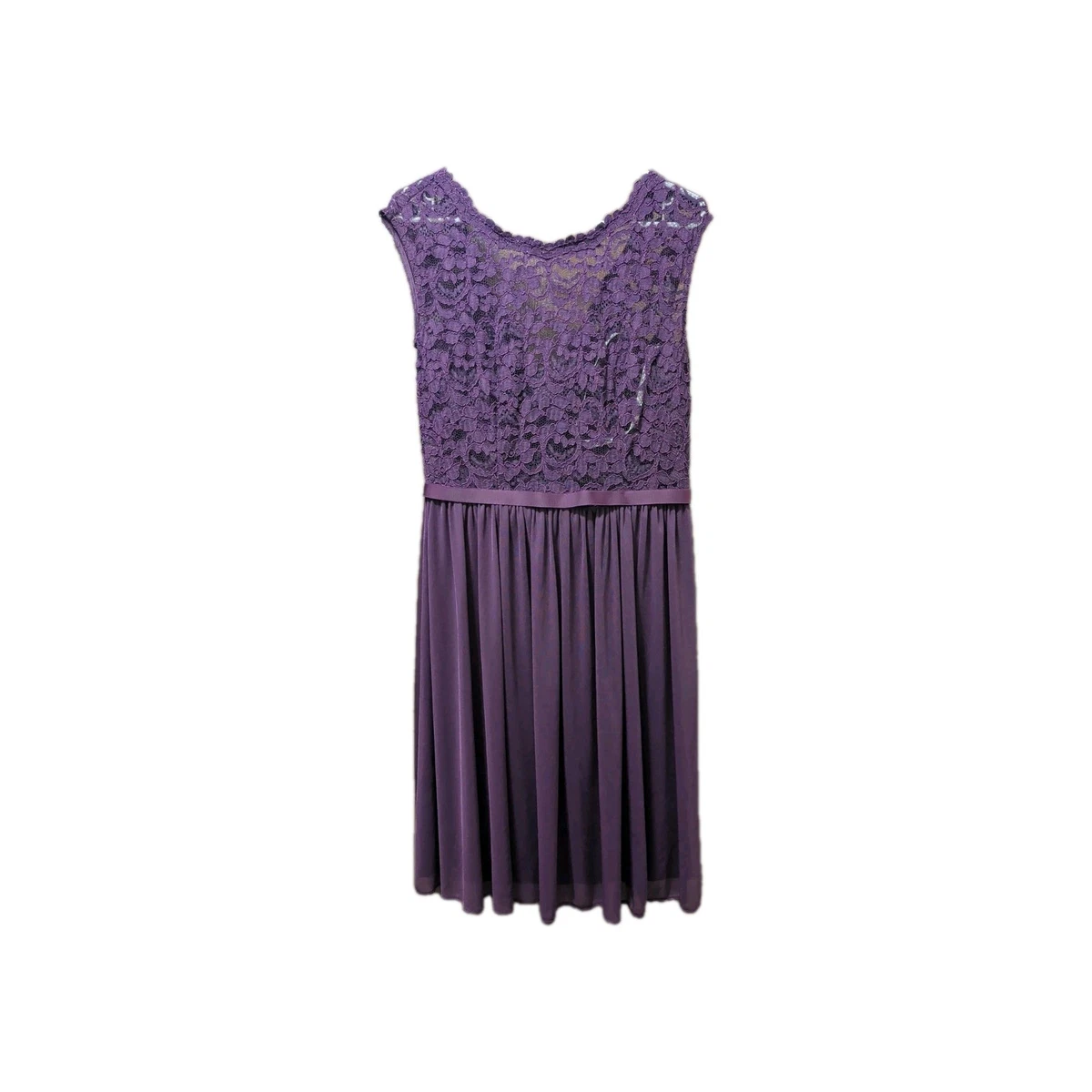 open lace back dress Hisdern Non-Iron Purple Dress Shirt and Striped Tie L main image 1